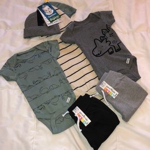 0-3 onesies, pants, hats